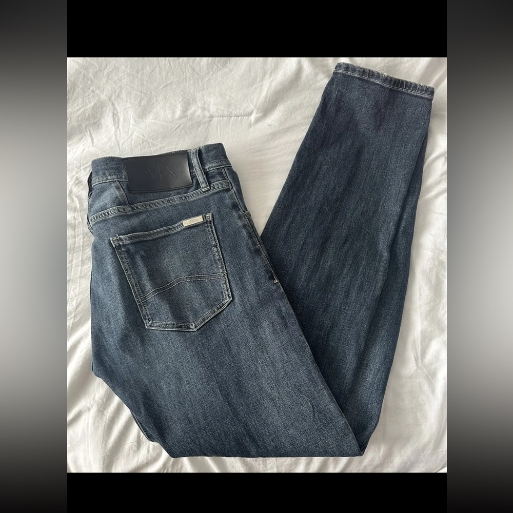 Armani Exchange A|X Men's Straight Fit  Cotton Navy Denim Jeans 31R